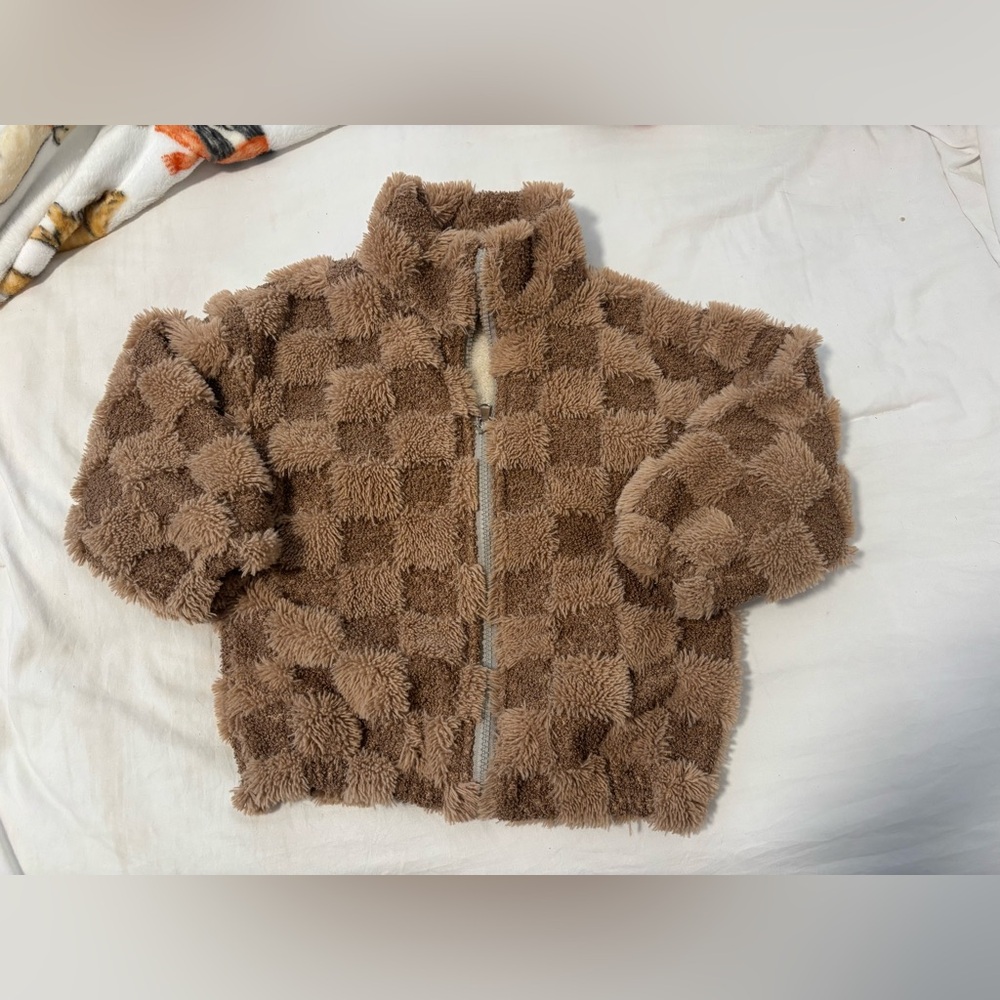 Checkered Fuzzy Jacket